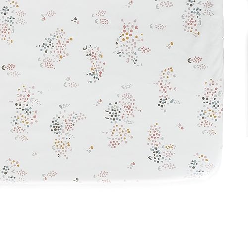 Image of Pehr Crib Sheet, Flower Patch | Breathable Brushed Organic Cotton for Soft Sleep | Fits Standard Crib Mattresses up to 52 inchL x 28 inchW x 8 inchH