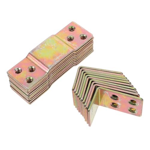 Yardenfun 10 Pares Soportes Metálicos para Rieles de Cama Bisagras Reforzadas para Estructura Robusta para Montaje Madera Adecuados para Muebles y Estanterías
