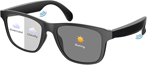 Miniatura 10 de Lentes inteligentes para mujeres y hombres, gafas Bluetooth con lentes fotocrómicas, micrófono y altavoces integrados, lente de luz anti-azul con