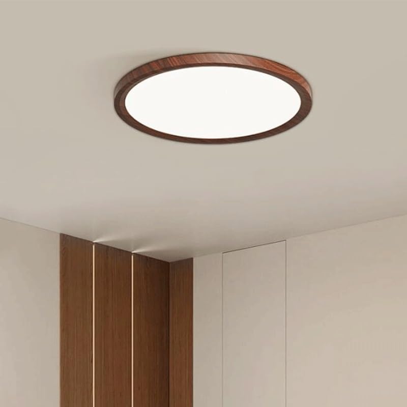 Plafonnier LED ultra-fin noyer de 9,1 pouces à intensité variable