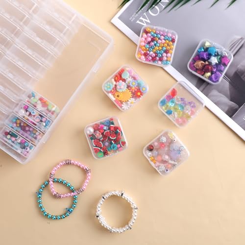 Image of simarro 30 Pcs Bead Organizer Box, Plastic Bead Storage Containers with Hinged Lids, Mini Storage Box for Jewelry Making Beading Nails Screws Small Parts