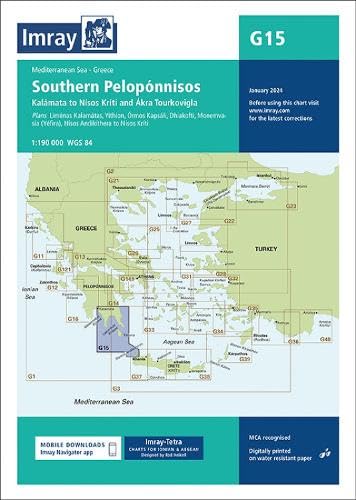 Imray Chart G15: Southern Pelopónnisos (G Charts): Ormos Navarinou to Nisos Kithira and Akra Tourkovigla: 15