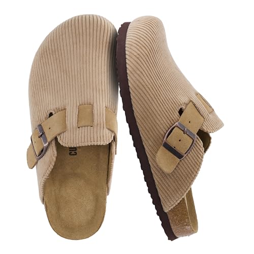 Image of CUSHIONAIRE Hana Womens Clogs | Comfortable Vegan Suede Clogs for Women | Slip On Potato Shoes with Cork Footbed & Arch Support | Memory Foam, Wide Widths Available