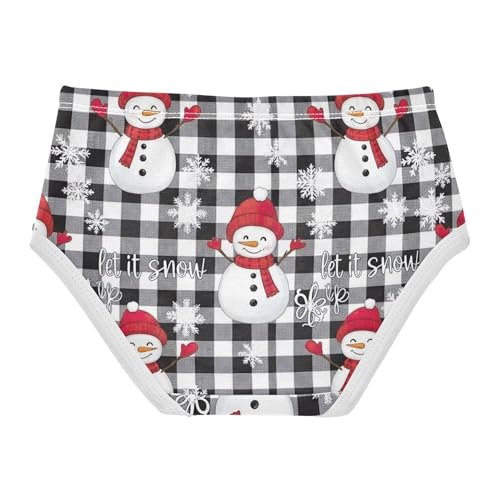 Girls Underwear Toddlers 2t Cotton Panties for Girl Florals Kids Briefs Undies Cute Snowmen Winter Christmas2