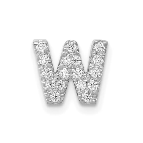 Abalorio con inicial de diamante de 14 quilates en oro blanco a elegir y B C D E F G H I J K L M N O P R S T V W, Oro blanco, Diamante