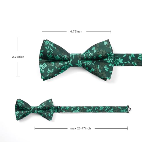 Image of HISDERN Bow Ties for Men Pretied Bowties Classic Formal Business Bow Tie Adjustable Tuxedo Bowtie for Wedding Party