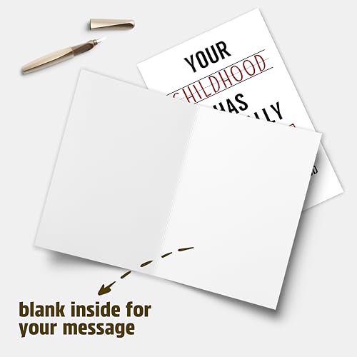 Image of Funny 18th Birthday Card for Him Her - Sarcastic 'Your Childhood Has Expired' Design, Adulting Gift for Son Daughter Best Friend