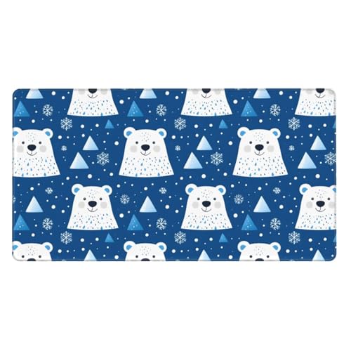 Tapis de souris avec bords cousus grand format antidérapant pour pc portable