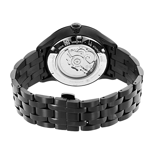 Titan Mens Analog Black Dial Black Band Stainless Steel Watch - Image 2