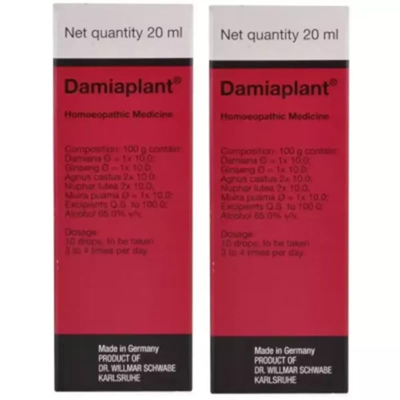 (Pack of 2) Willmar Schwabe Homeopathic Germany Damiaplant Drops (20ml) - by Wellnessmart