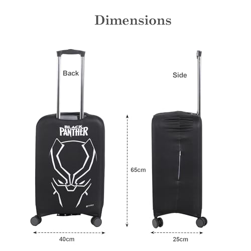 Image of Heart Home 22-26 Inch Polyester Medium Size Suitcase Cover | Dustproof and Machine Washable Luggage /Trolley Bag Cover Protector | Panther Black