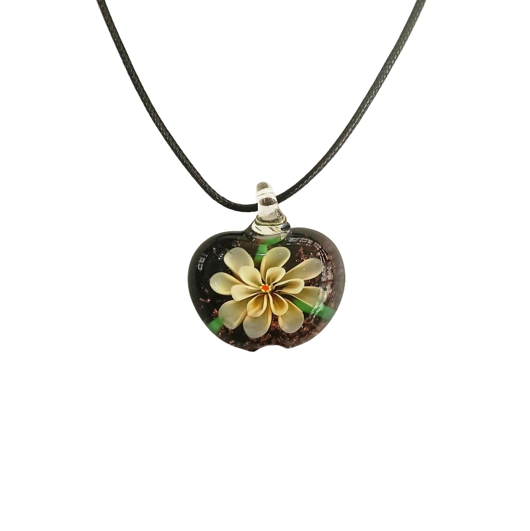Murano Glass Pendant With Black Cable Adjustable Chain-image-33