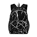 Produktbild Shcool Rucksack, gerissene Bodenfliesen, Wandstruktur, schwarz, langlebige Tasche, Arbeitstasche, leicht, Laptoptasche, wasserabweisend, Schulrucksack, Geschenke für Männer und Frauen