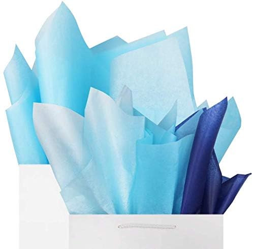 ECO SARRAS Blue [Shades] Multi-Purpose Wrapping Paper | 20x26 Inches | USES Gift Wrapping, Gift HAMPERS, Art N Craft, Crafts & DIY Projects, Flower Making, Shipping Clothes ETC [Assorted] (30 Sheets)