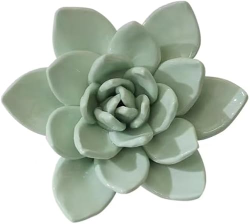 Decoración de flores de cerámica para pared, arte de pared artificial 3D, hecho a mano, escultura colgante de flores de porcelana (blanco, girasol,