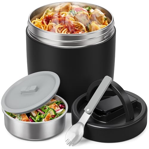 Homekol Thermo For Hot Food Soup: 40.5 Oz Insulated Lunch Container For Adults, Stainless Steel Thermal Jar With 12Oz Inner Jar