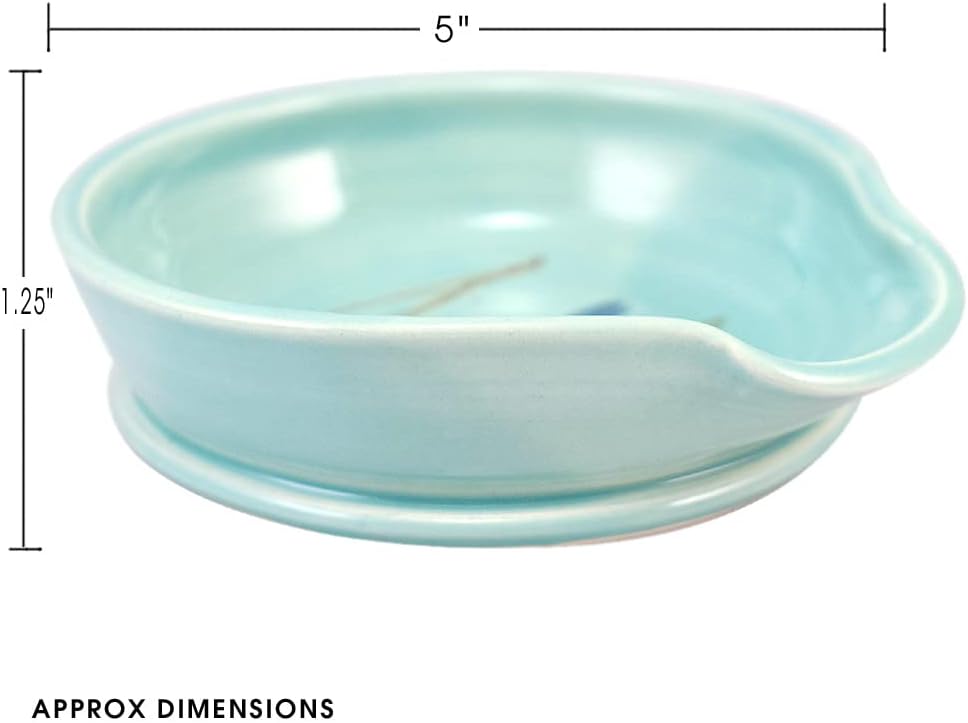 Modern Artisans Garden Birds American Made Stoneware Collection: Bluebird Spoon Rest, 5-Inch