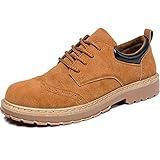 [ロムリゲン] カジュアルシューズ メンズ ワークブーツ ローカット 紳士靴 防滑 通気性 衝撃吸収 消臭 柔らかい 軽量 旅行 通勤 通学 イエロー 25.5cm YL8821