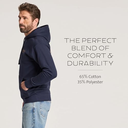 Pendleton Men’s Heritage Logo Hoodie in Cotton Polyester - Navy Blazer/Gold3