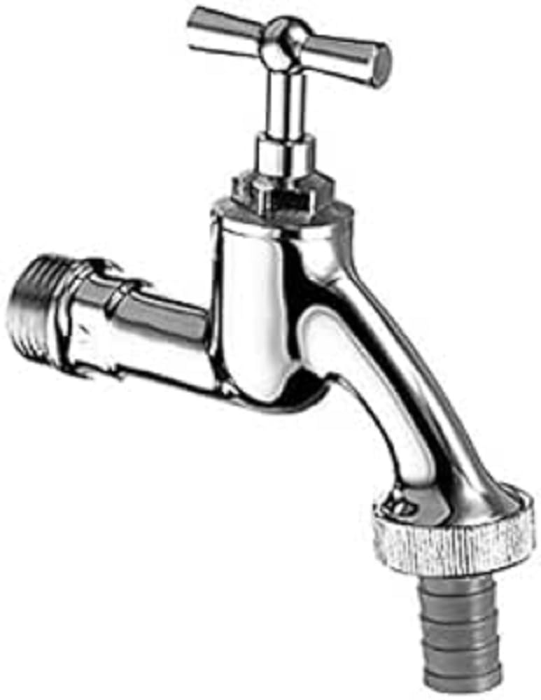 SCHELL 034050399 zawór spustowy/zawór 1/2", kran do podłączenia węża (umywalka zewnętrzna lub pralka), górna część z uchwytem z przetyczką, połączenie śrubowe węża, powierzchnia matowa