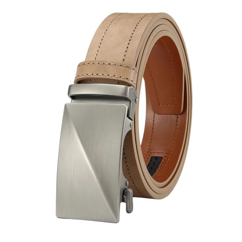 Men's Automatic Buckle Ratchet Belt, Double-Sided Heavy-Duty Work Belt, Adjustable Zdk679w2hk-Be 125cm