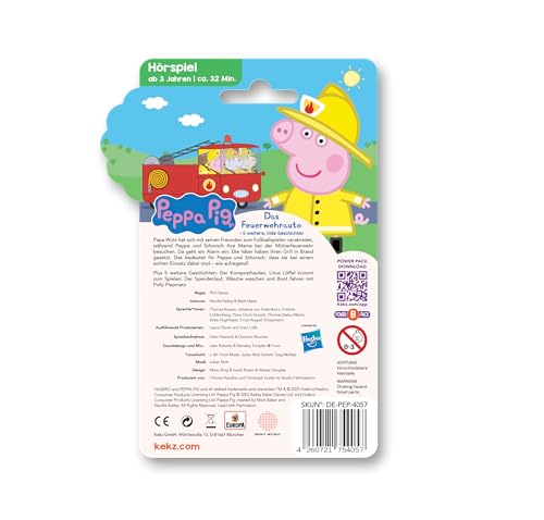 Kekz Audiochip für Kekzhörer, Peppa Pig - Kekz 1: Das Feuerwehrauto (und 5 weitere Geschichten), Hörspiel für Kinder ab 3 Jahren, Spielzeit ca. 32 min.