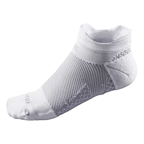 Road Runner Sports R-Gear OS1st Plantar Fasciitis No Show Socks for Men and Women, White, S, (2 Pairs)3