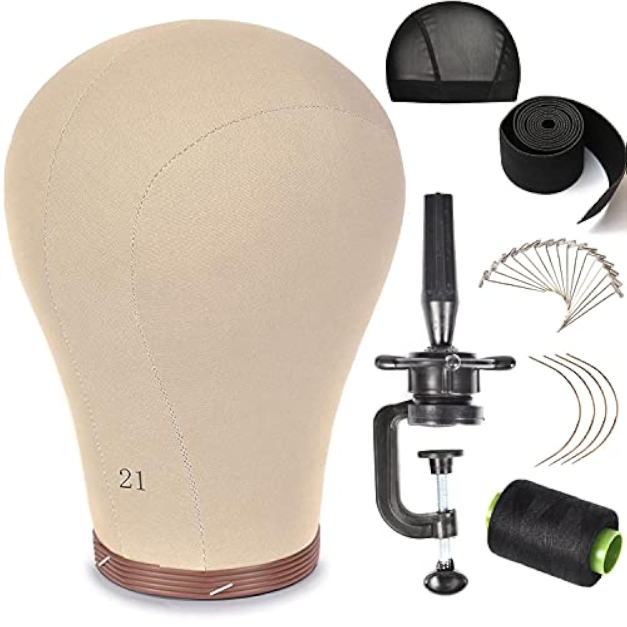 Wig Head Stand, Cork Canvas Block for Display