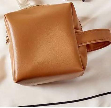 Square waterproof leather portable makeup bag small multifunctional mini storage with high appearance value image 5