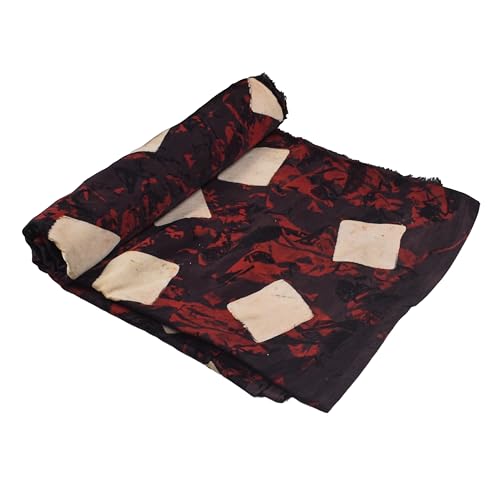 Image of Ethnics of Kutch Women's Ajrakh Modal Silk Natural Dye Hand Block Print Unstitched Kurta Fabric (For Lenght - Refer Bullet Point Below)