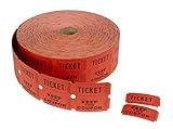 MACO Double Roll - Ticket/Keep This Coupon - Tickets, 1 x 2 Inches, Red, 2000 Per Roll (18-620)