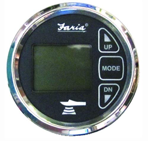 Faria In-Dash Digital Depth Finder w/Air & H2O Temp - Black Face