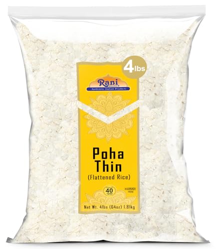 Rani Poha (Powa) Thick Medium-Cut (Flattened Rice) 32oz (2lbs) 908g ~ All Natural, Salt-Free | Vegan | Kosher | No Colors | Gluten Friendly | Indian Origin