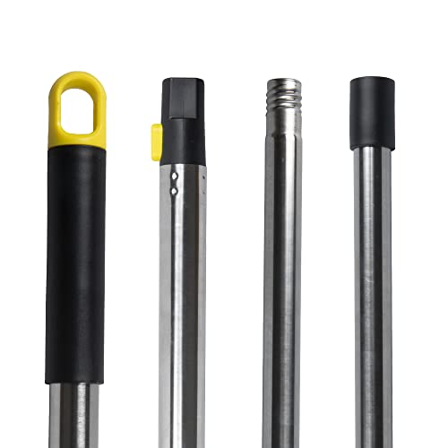 Floor Squeegee Scrubber Shower Squeegee With Grout Brush.14 Squeegee Broom And 55" Stainless Steel Handle For Floor,Glass,Garage,Window,Shower Floor,Bathroom,Kitchen, Wall,Tile (Yellow) #TOP7