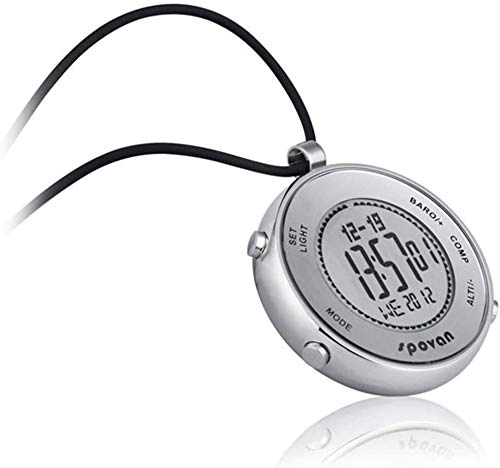 Aktivitätstracker Taschenuhr, silberne digitale Taschenuhren, Wandern, Höhenmesser, Barometer, Kompass, Outdoor, wasserdicht, Unisex Fitness