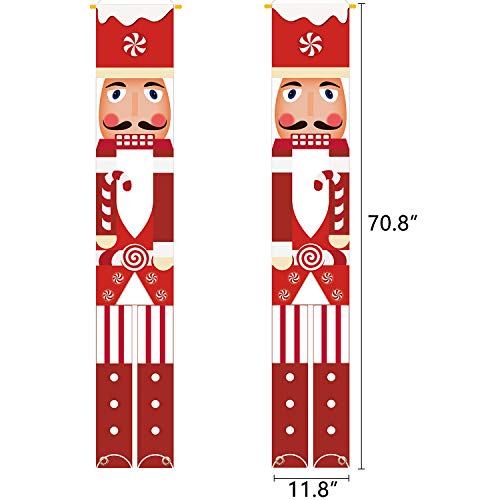 Nutcracker Soldier Porch Sign Christmas Cane Candy Front Door Hanging Banner Sweetest Day Xmas Holiday Indoor Outdoor Decoration #TOP1