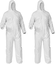 Bahob® 2 Pack Protective Disposable Overall Paper Boiler Suit Coveralls Protection Suit Elasticated hood, Cuffs and Ankles