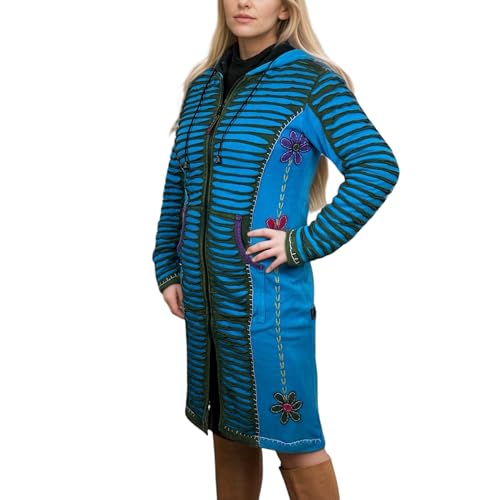 Agan Traders 2025 Spring Winter Long Ribbed Knit Stone Washed Distressed Cotton Bohemian Fleece Lined Outwear Jacket Coat2