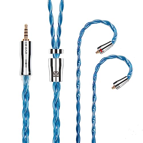 Yinyoo イヤフォン ケーブル mmcx 2.5mm KBEAR 耀 KBX4989 6N単結晶銅 4芯 イヤホン リケーブル バランス イヤホン 交換用ケーブル hi-fiオーディオ イヤモニ アップグレードケーブル (ブルー・mmcx2.5mm)