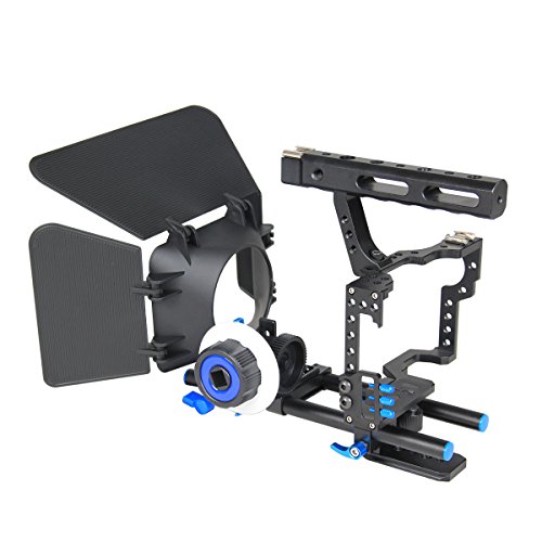 YELANGU Aluminum Alloy Camera Cage Video Stabilizer Video Cage Kit with Matte Box