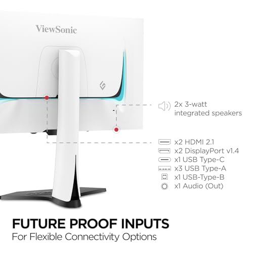 VIEWSONIC XG272-2K-OLED Gaming Monitor - QHD, 240Hz, USB-C, weiß - 0,02ms, AMD FreeSync Premium, HDMI, DisplayPort, - Monitor - Immagine 6