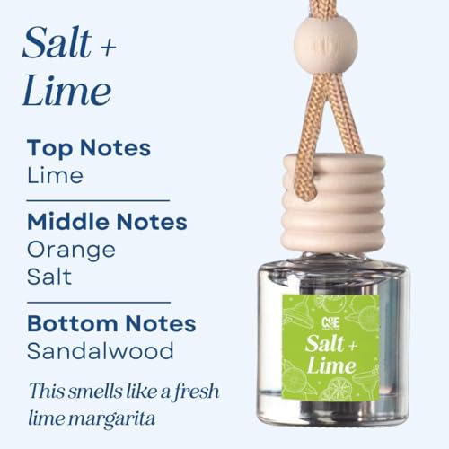 Image of CANDECraftCo Car Air Hanging Fragrance Oil, Car Auto Freshener for Essential Oils, Scents Fragrance Aromatherapy Automobile Diffuser, Long Lasting (Salt & Lime)