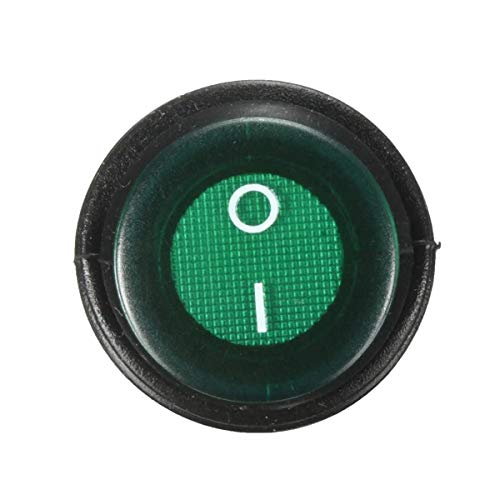 LED Marche/Arrêt Interrupteur à bascule illuminé étanche 3 broches SPST 12V 12A Bateaux Éclairage (Couleur : Green) Cover