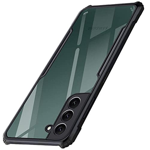 Image of WOW IMAGINE Shock Proof Clear Protective Back Case for Samsung Galaxy S22 Plus 5G - AirEDGE Technology | 360 Degree Camera Protection | Transparent Hybrid Back Case Mobile Cover - Black