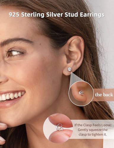 SAYATA Moissanite Halo Stud Earrings for Women & Men, Hypoallergenic 925 Sterling Silver Stud Earrings, 1.0-2.0ct2