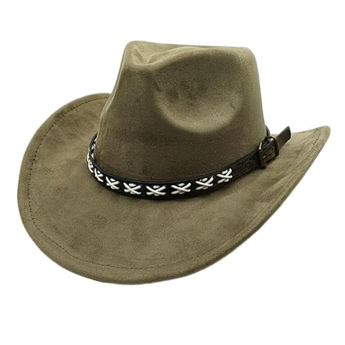 Chapeau de cowboy en daim large bord chapeau de cowgirl rétro fedora tendance homme