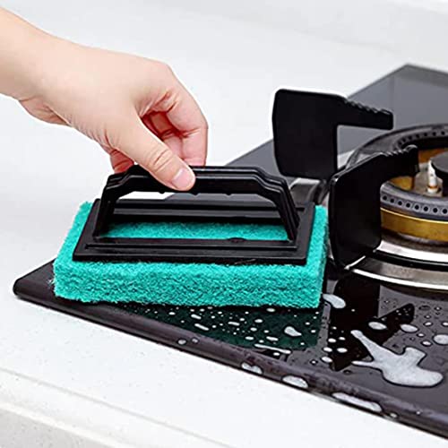 Image of RECLUSE Multi-Function Brush with Abrasive Scrubber with Handle for Cleaning Pool Walls - Heavy Duty Household Cleaning Brushes Tool, Kitchen Brush Tub Bathroom Scrubber Sponge with Handle (Pack Of 1)