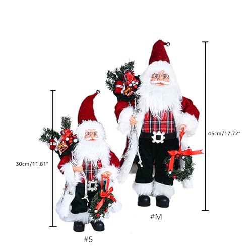 Cadeaux de Noël et statuettes de Père Noël debout à offrir - 6