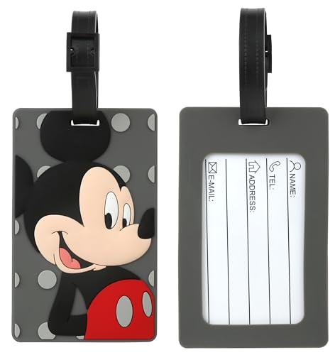 Cute Luggage Tags for Suitcases 2-Pack Cute Silicone Luggage Tag with Name ID Card Funny Suitcase Label (Cartoon pattern-01)4