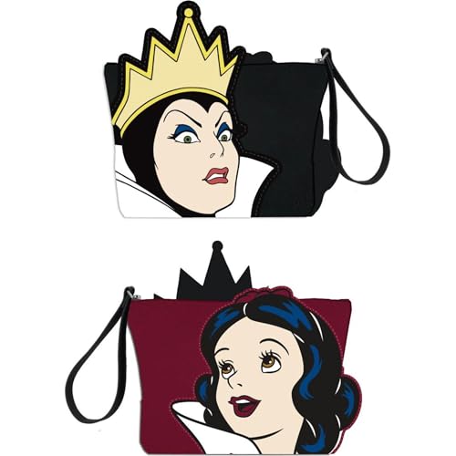 Neceser Disney Blancanieves rojo con diseño frontal de princesa | Estuche de maquillaje o bolso de mano con asa tipo muñequera